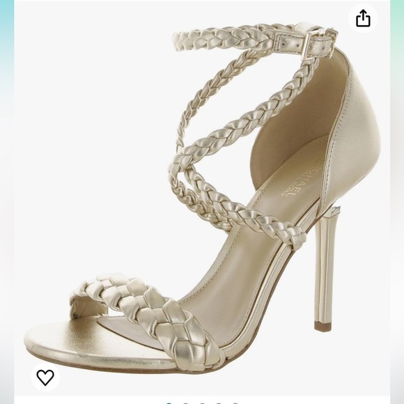 Michael Kors Astrid  Braided Metallic Faux Leather Sandal ✨Like new✨size 8 - Picture 7 of 12